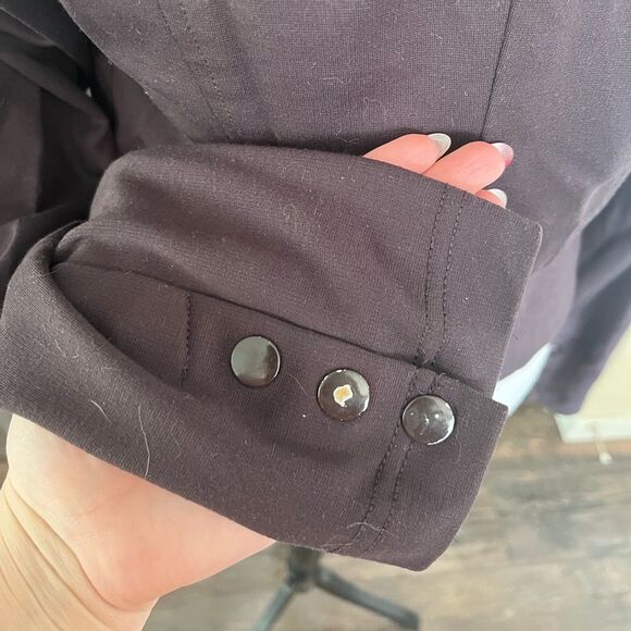 Kut from the Kloth Faux Leather Drape Jacket Size Small - Picture 4 of 7